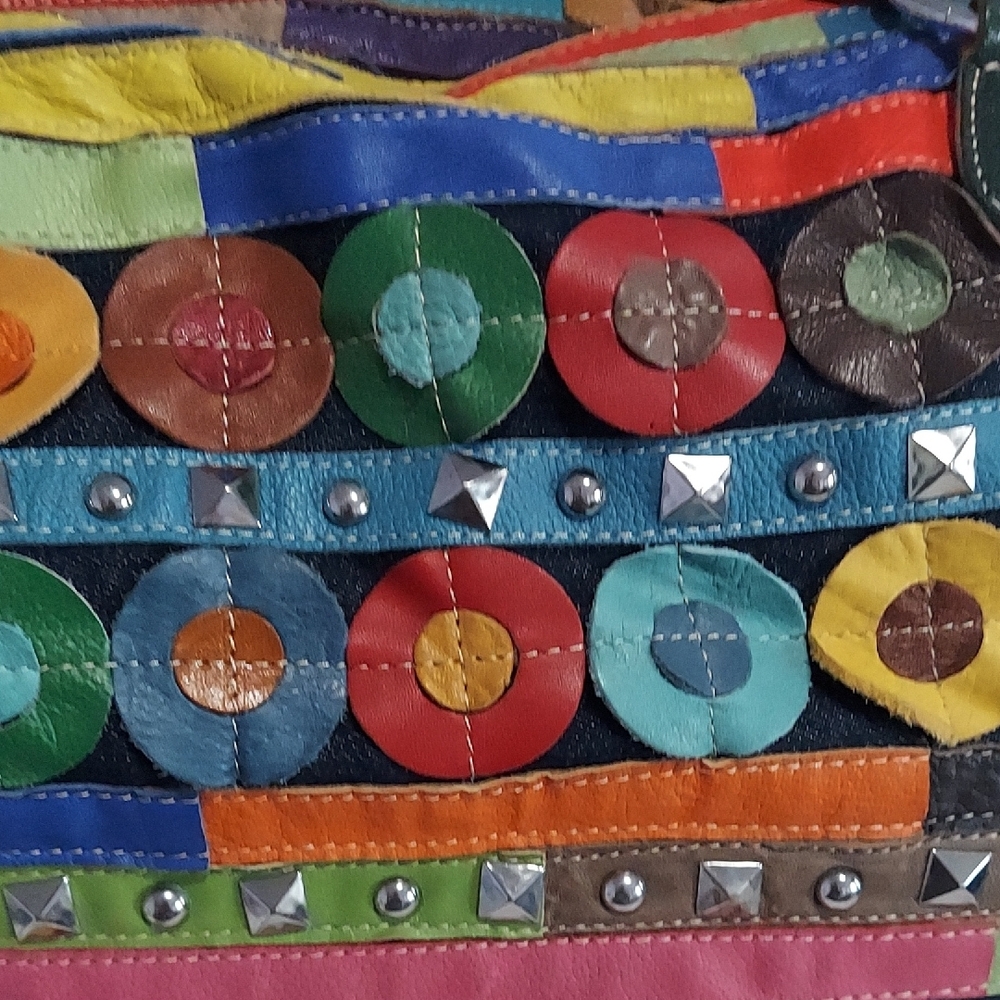 Multicolor Patchwork Shoulder Bag - image 3